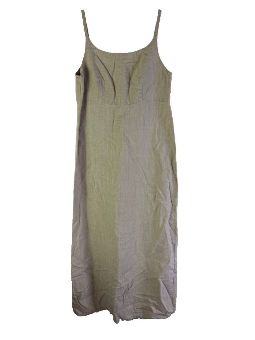 Vintage 90s GAP Dress Linen Beige Khaki Gauzy Minimalist Clean Girl